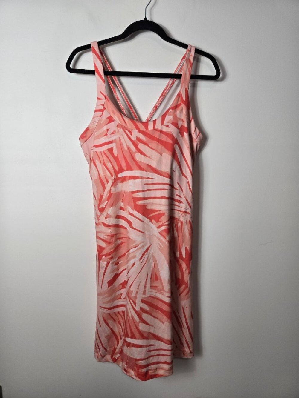 Title Nine Yes Dress Size L Built-In Bra Tank Athletic Dress Deep Basin Orange